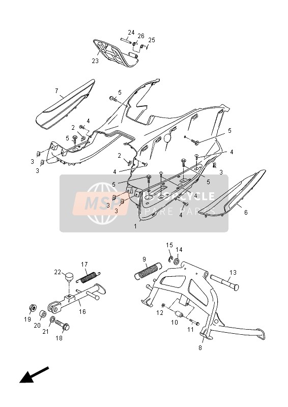 Yamaha YP250R X-MAX 2012 Estar & Reposapiés para un 2012 Yamaha YP250R X-MAX